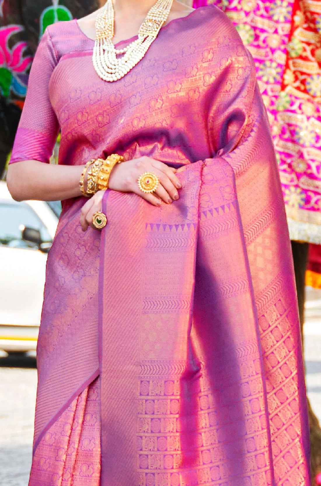 Purple Woven Kanjivaram Saree