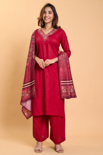 Designer Rayon Kurta Set with Embroidery