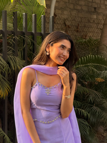 Lilac Élan Fish-Cut Lehenga