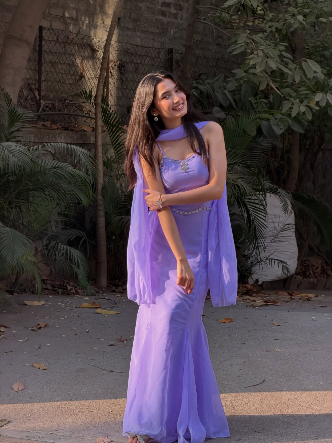 Lilac Élan Fish-Cut Lehenga
