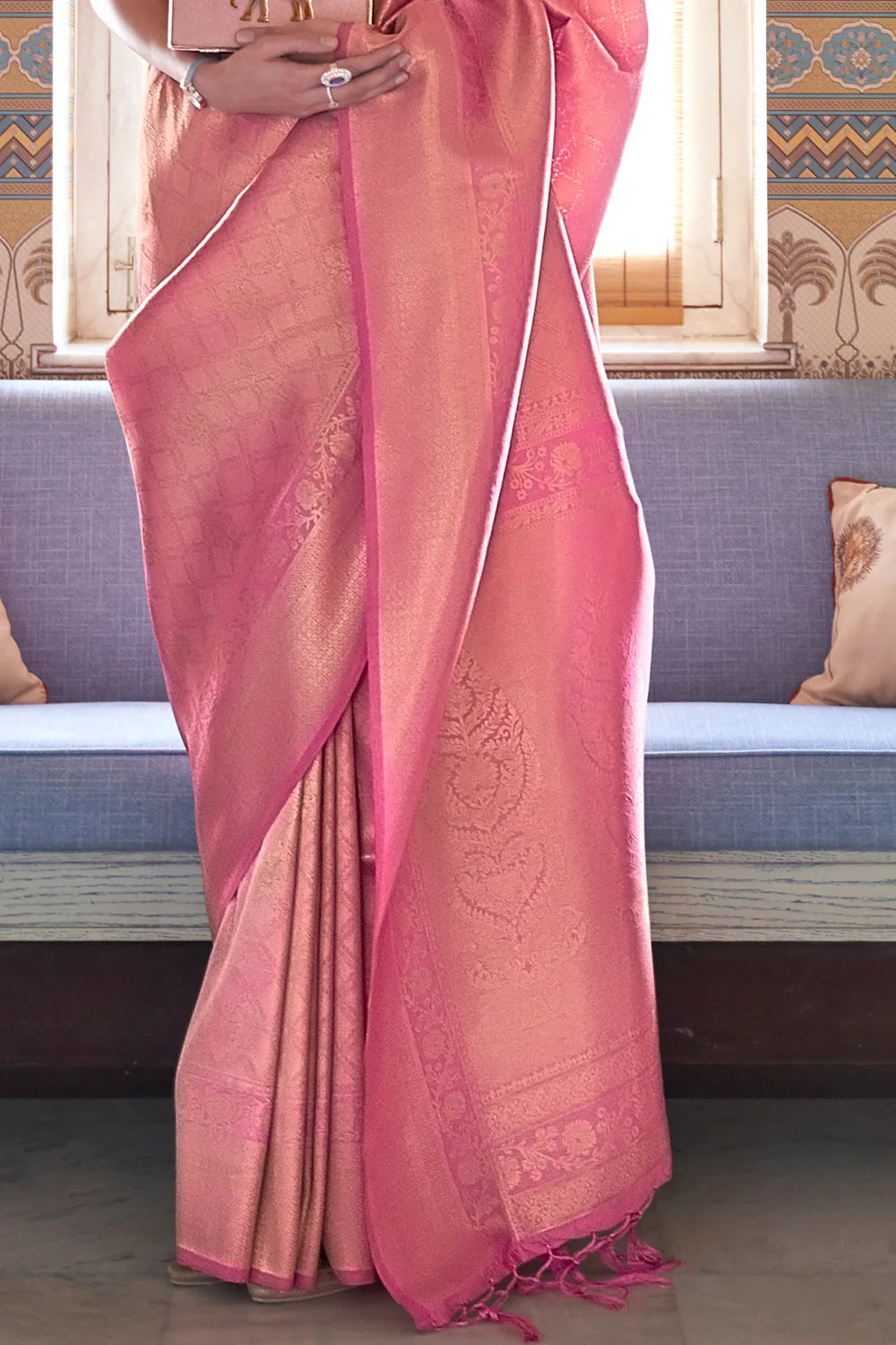 Punch Pink Kanjivaram Saree