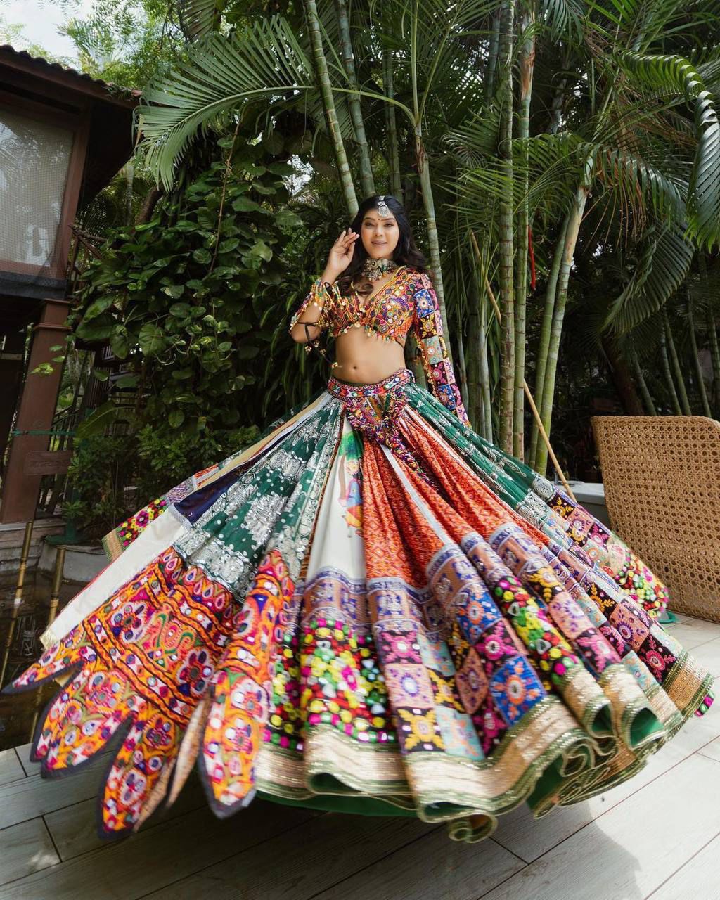 Rutvi Mirror Work Navratri Lehenga