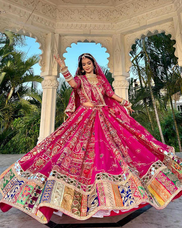 Gulabi Navratri Ghagra Choli
