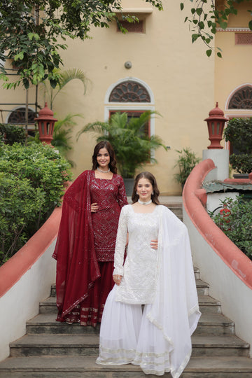 Premium Designer Kurti-Sharara-Dupatta Collection