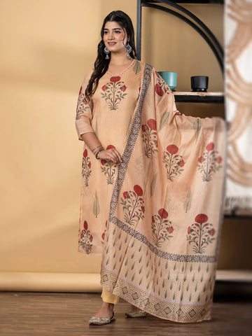 Earthy Floral Kota Doria Suit
