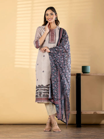 Ivory Beige Kota Doria Suit