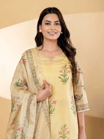 Marigold Kota Doria Suit