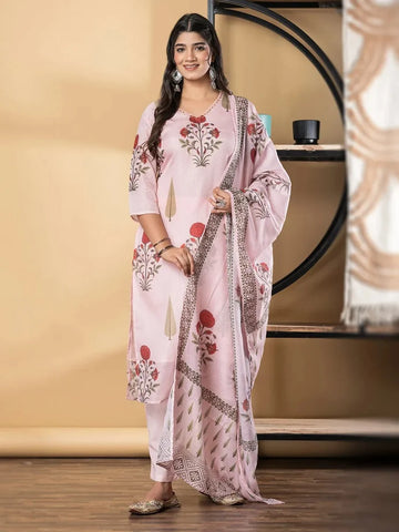 Rose Mist Kota Doria Suit Set