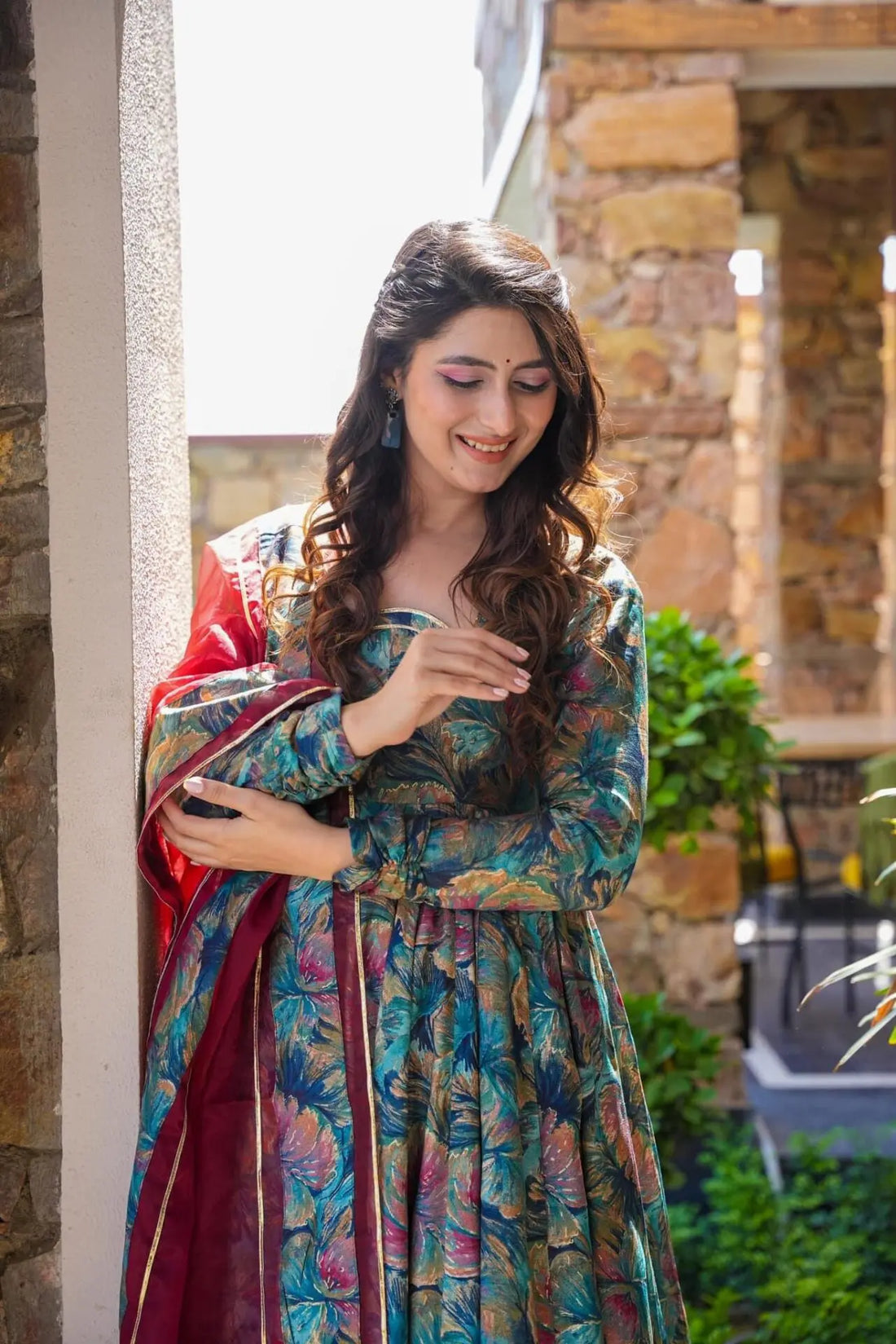 Nikita Digital Printed Anarkali Suit Set