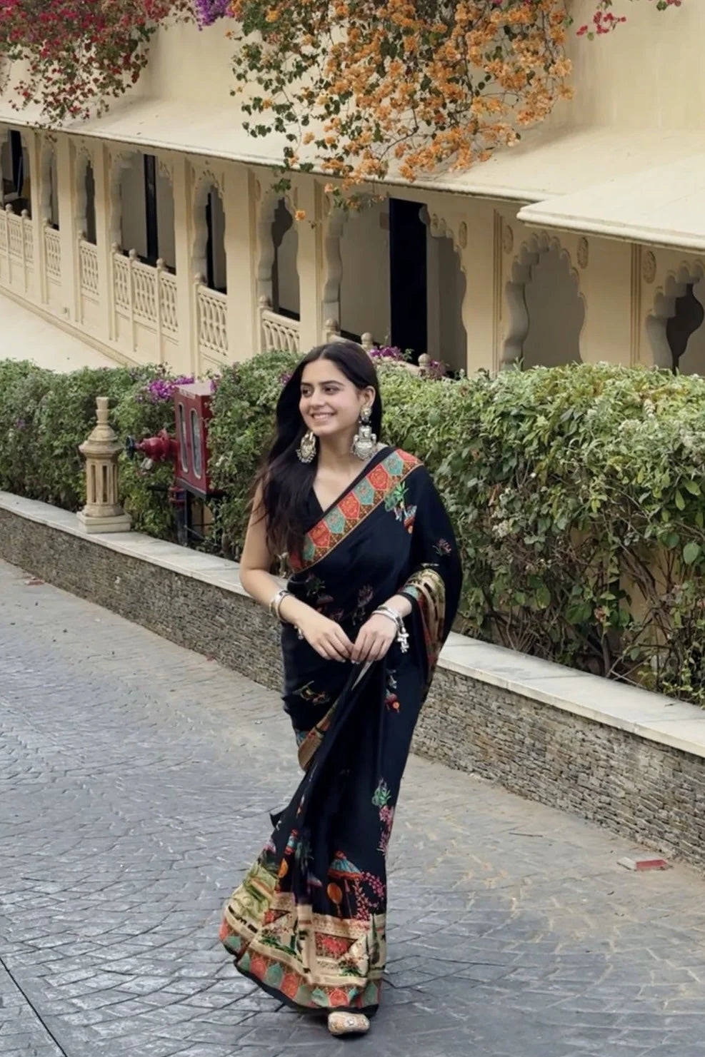 The Leela Satin Silk Saree